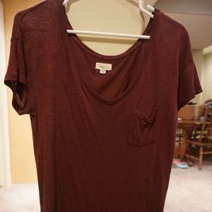Plain maroon T-shirt from aerie